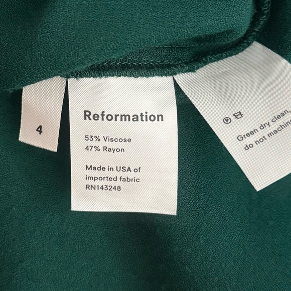 Reformation Finley Strap Shoulders Midi Dress in Forest Green - Picture 6 of 6